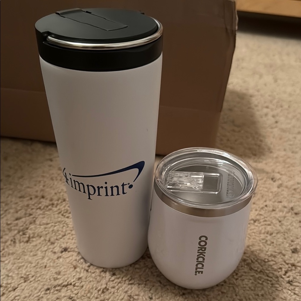 NEW Corkcicle White Tumbler and Imprint Mug Duo